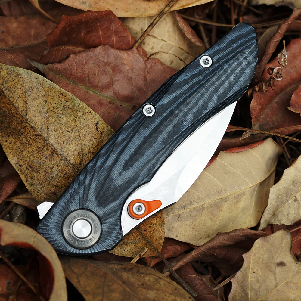 

TWOSUN Knives 14C28N blade Folding Pocket Knife Tactical Survival Knife Camping Outdoor Hunting Tool EDC Micarta Fast Open TS312