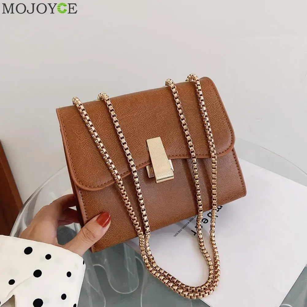 Модная однотонная женская сумка через плечо из искусственной кожи простой