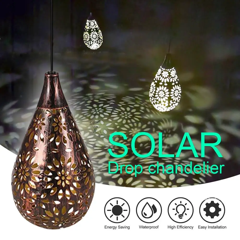 

Solar Power IP65 Water-Resistant Hanging Ornaments Metal Lamp Solar Lanterns Outdoor Eco-Friendly Pathway Light Path Way