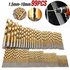 Набор сверл из быстрорежущей стали с титановым покрытием, 99 шт.