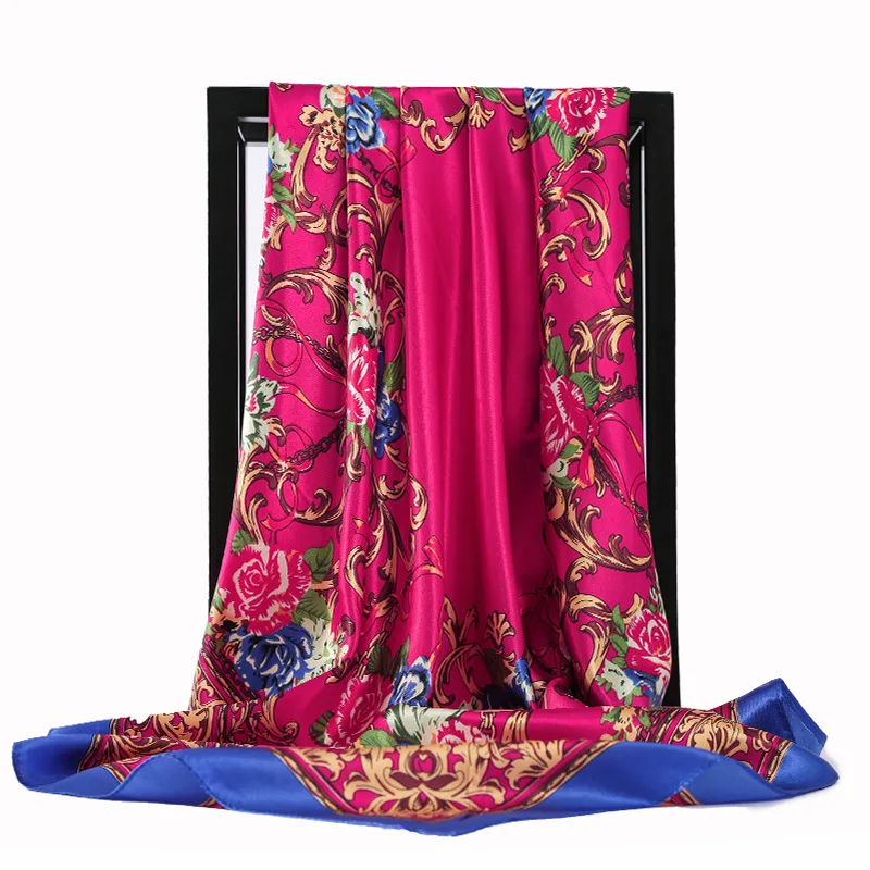 Женский шёлковый шарф с защитой от пыли 90x90 см