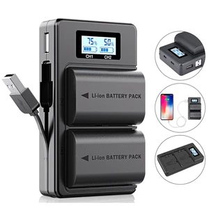 2000mAh LPE6 LP-E6 LP-E6N battery, LP-E6 battery charger (digital screen) for Canon EOS 5DS R 5D Mark II 5D Mark III 6D 7D 80D 90D EOS 5DS R camera accessories (multiple charging methods can be selected