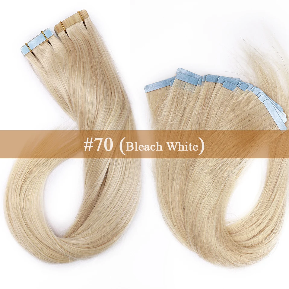 Fita em Extensões de Cabelo Humano em Linha Reta sem Emenda Cola na Extensão do Cabelo S-noilite Polegada - pc Remy Invisível Lados Dobro 16 2.5 g 17 Aplique com fita adesiva