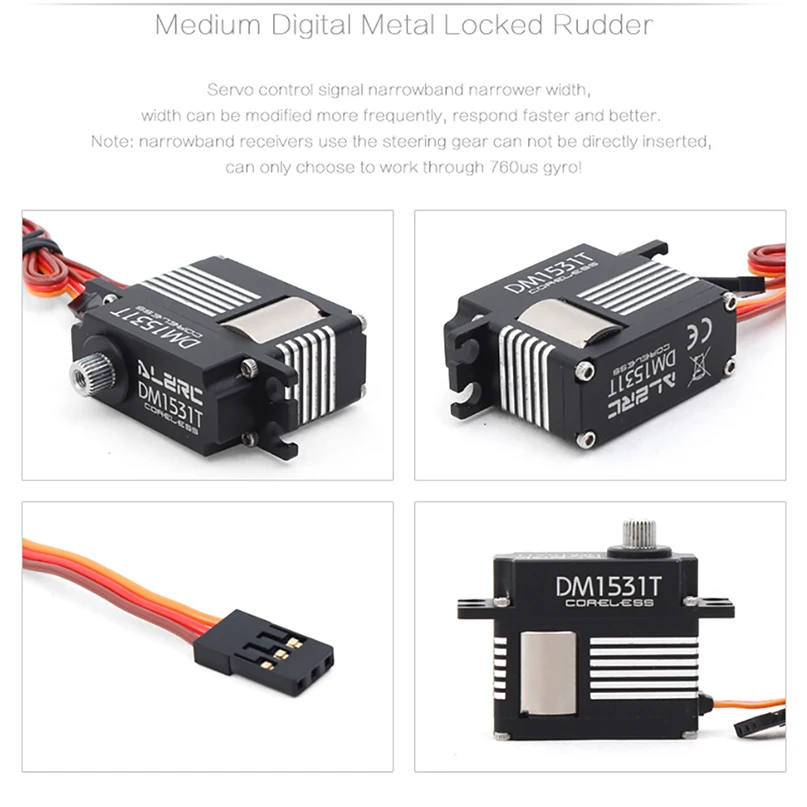 ALZRC DM1531T Средний Цифровой Металлический заблокированный рулевой сервопривод для