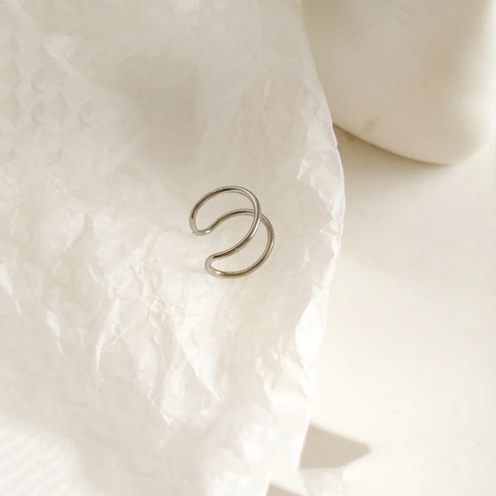 Серьги-клипсы для женщин и мужчин простые металлические украшения в стиле панк