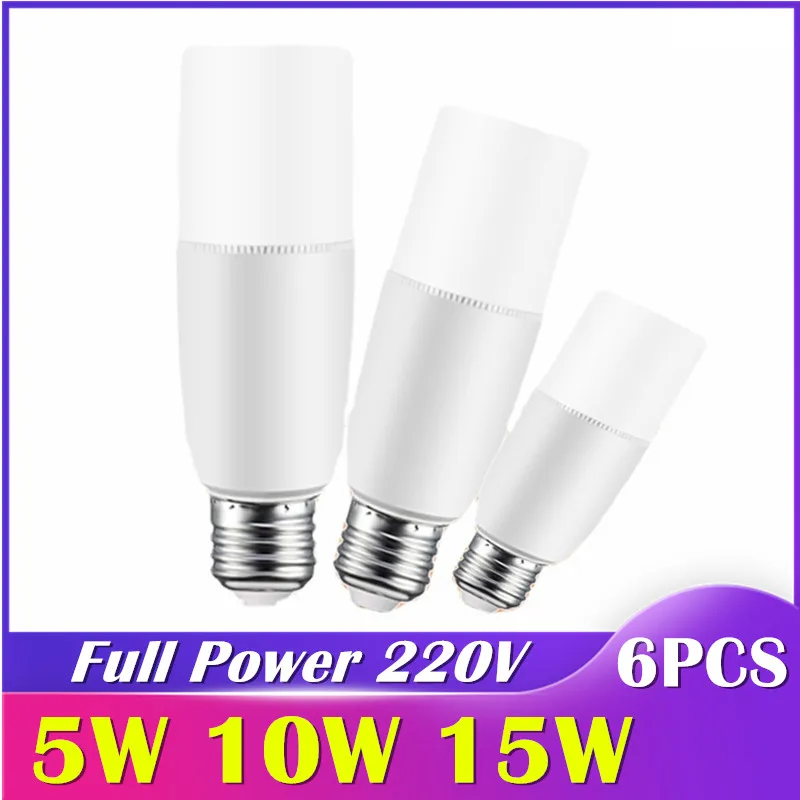 6x 5W 10W 15W 20W Led Light Bulb 2835 SMD AC 220V LED Lamp Bombilla Living Room Home No Flicker Spotlight Lamparas Led Focos