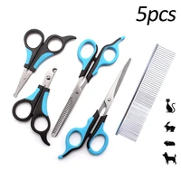 professional pet scissors comb set stainless steel dog grooming shears hair cutter cat hair thinning shear animal barber