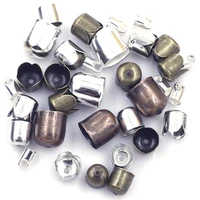 100pcs end tip beads caps alloy bronze copper silver color for tassel necklace cord jewelry diy making findings