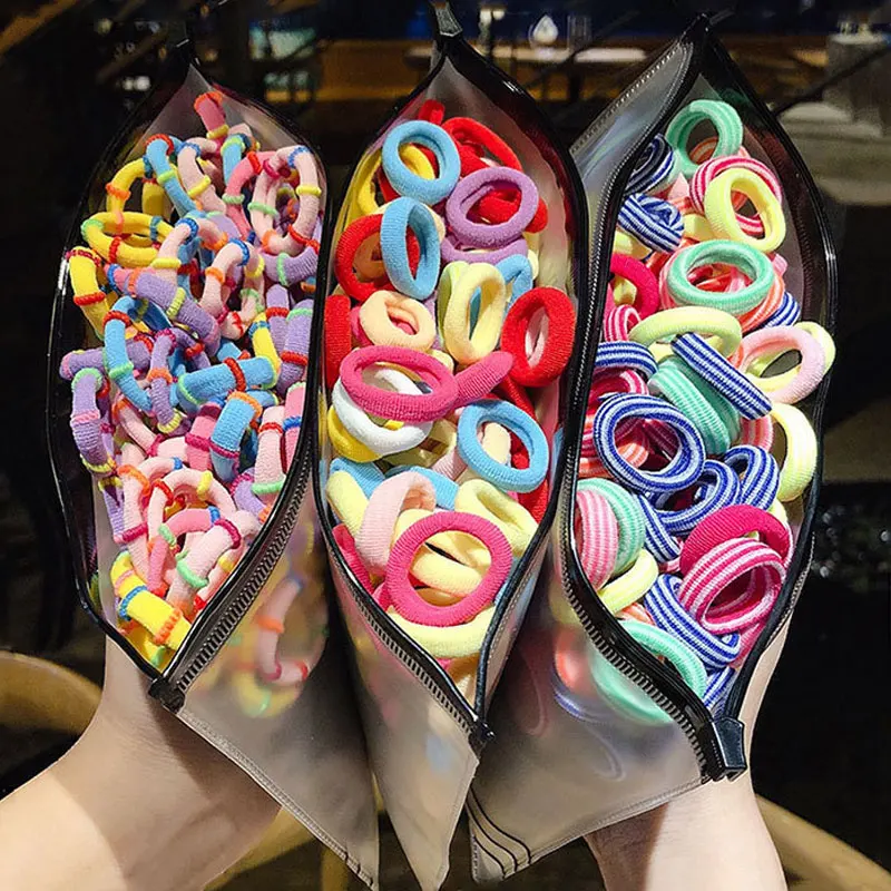

Princess Hair Accessories 50/100pc/lot Hair Bands Hair Ring Kids Elastic Scrunchie for Girls Candy Color Hair Rope Rubber Band
