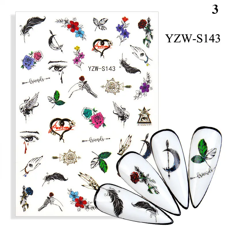 

1 Sheet 3D Butterfly Flower Leaves Nail Foils Nail Stickers Self Adhesive Sliders Animal Colorful Decals Nail Arts Decorations
