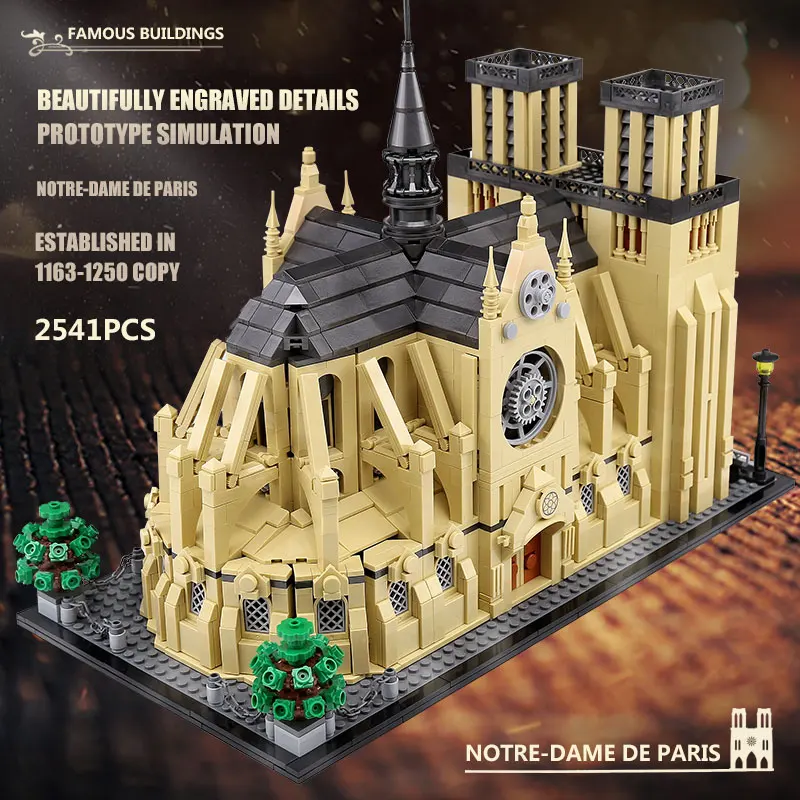 Yeshin 5210 архитектура уличное здание Cathédrale Нотр Дам де модель Парижа строительные