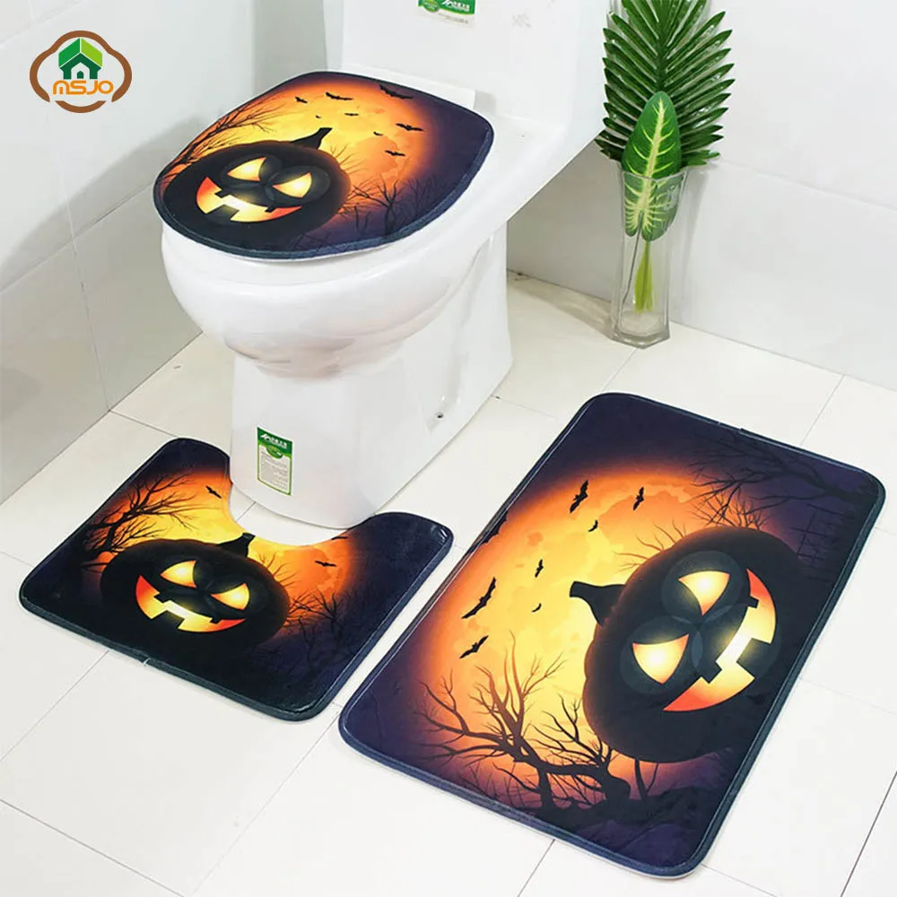 Набор ковриков для ванной комнаты MSJO набор из 3 предметов в стиле Хэллоуина: