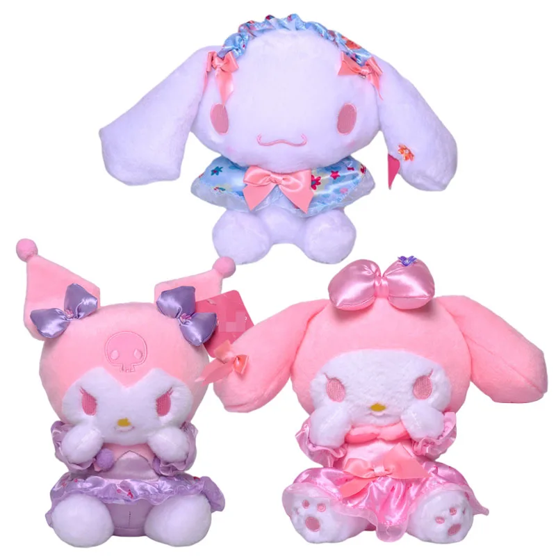 

20cm Cartoon Stuffed Plush Kuromi My Melody Cinnamoroll Kawaii Cute Soft Plushie Boutique Pendant Girls Appease Doll Toys Gifts