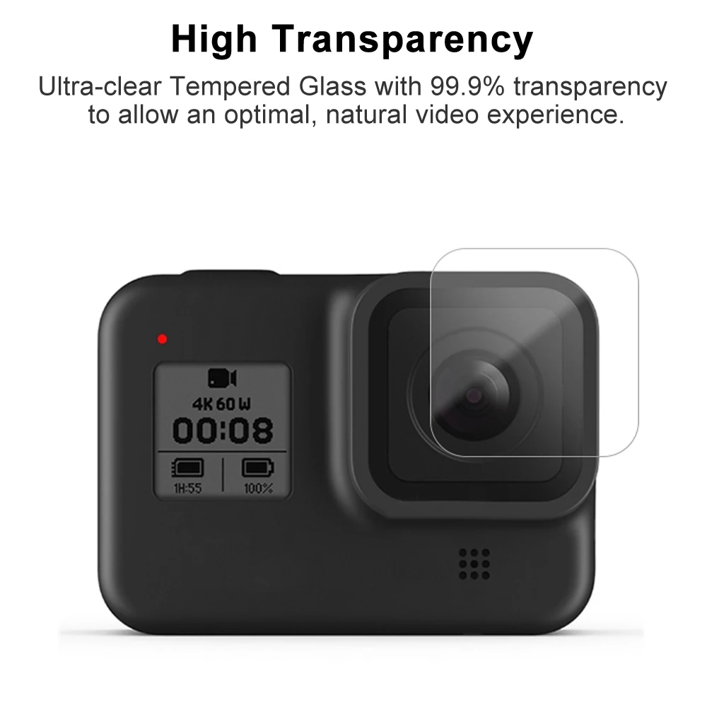 Tempered Glass Screen Protector for GoPro Hero 8 Black Lens Protection Protective Film for Gopro8 Go pro 8 Camera Accessories