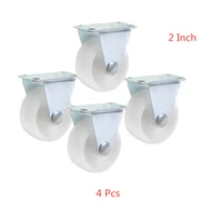 4 pcslot 2 inch white pp fixed caster furniture directional toy car pulley bookcase plastic small wheel