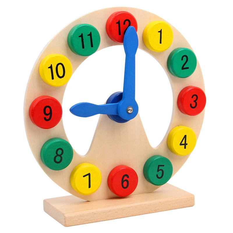 

Children Wooden Clock Toys Cognition Colorful Clocks Toys for Kids Early Preschool Teaching Learning Board Toy