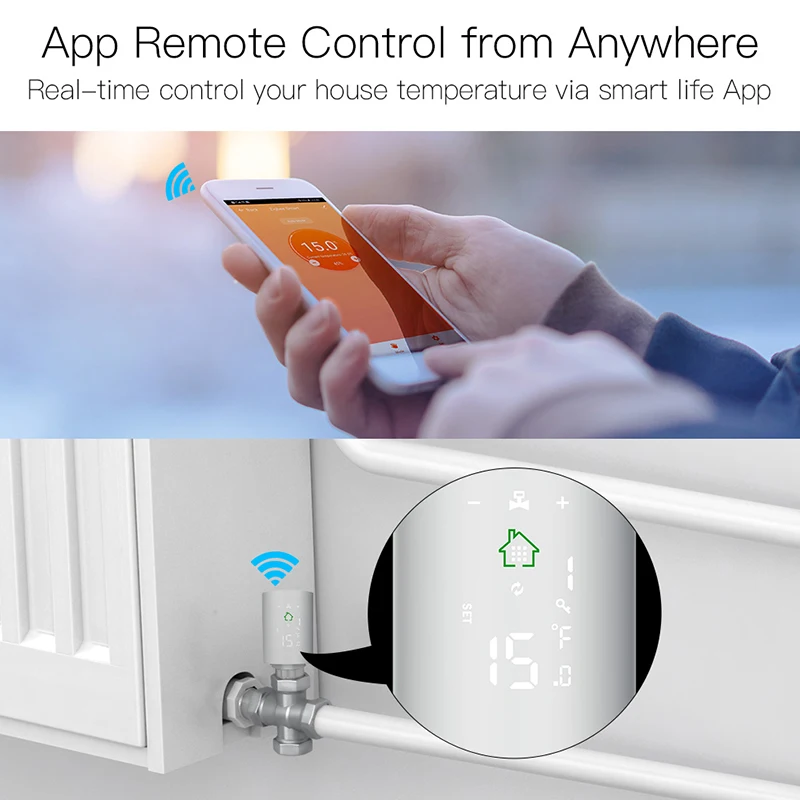 Умный привод радиатора Tuya ZigBee3.0 2MQTT программируемый термостатический клапан