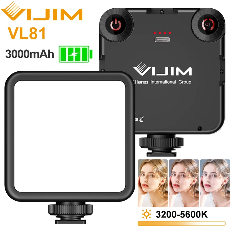 VIJIM VL81 светодиодный видео светильник 3200 5600K плавное 850LM 6 5 W с ручным управлением