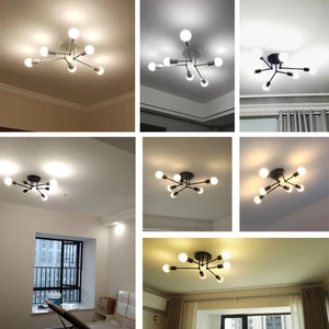 Retro Iron Chandelier Black/White/gold6/8/10For Living Room / Dining Room /Bedroom LEDModern Ceiling Lamp Light Fixture Lighting