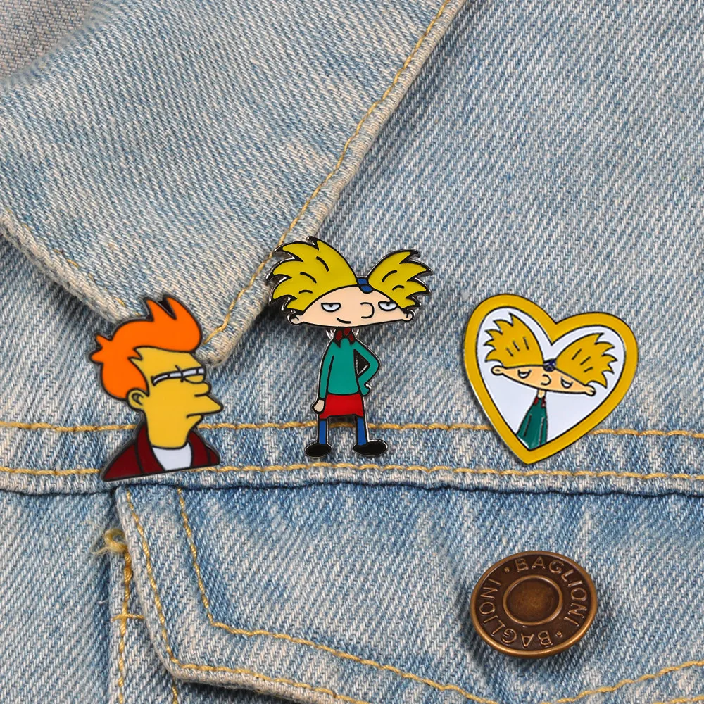

Cartoon Arnold Pins Fun Anime Boy Enamel Pin Collection Fashion Tv Show Brooch Badge for Bag Lapel Friends Backpack Jewelry Gift