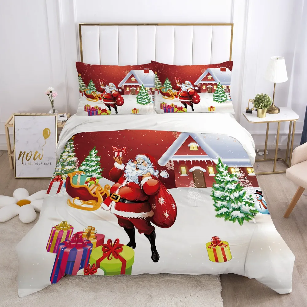 3D Постельные принадлежности XMAS пододеяльник набор пододеяльников и подушек Шамс