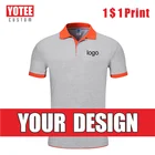 YOTEE2021 новая хлопковая рубашка-поло с вышивкой и коротким рукавом на заказ от компании, недорогая Мужская и женская рубашка-поло с коротким рукавом