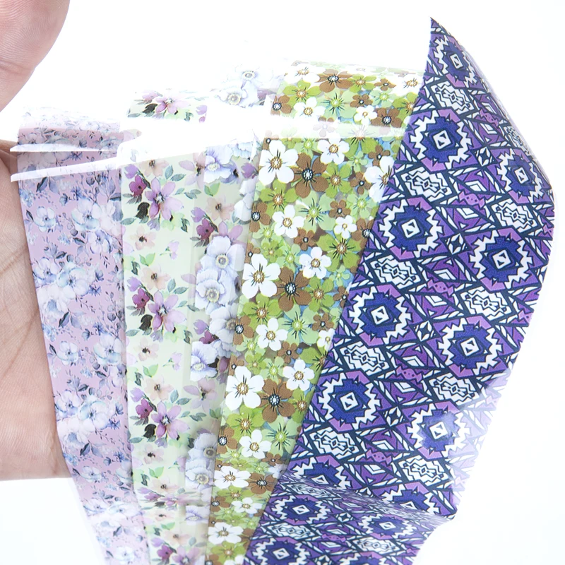 12 шт. наклейка с цветком для ногтей переводная Фольга наклейки дизайна