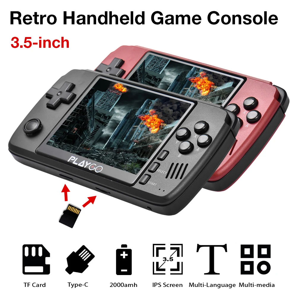 

Upgraded Handheld Game Console 360-degree joystick Portable Handheld Game Player 3.5 inch IPS Game Player Built In 1000 Games