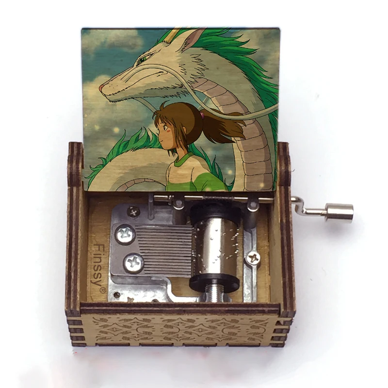 Деревянная музыкальная шкатулка с уникальным принтом Музыкальная мотивом