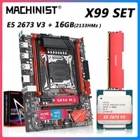 machinsit x99 motherboard with xeon e5 2673 v3 cpu 116gb ddr4 2133 ecc memory combo kit set lga 2011 3 processor four channel