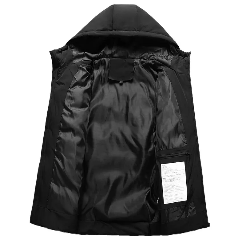 Мужской теплый пуховик хлопковая куртка с капюшоном Толстая подзарядкой для