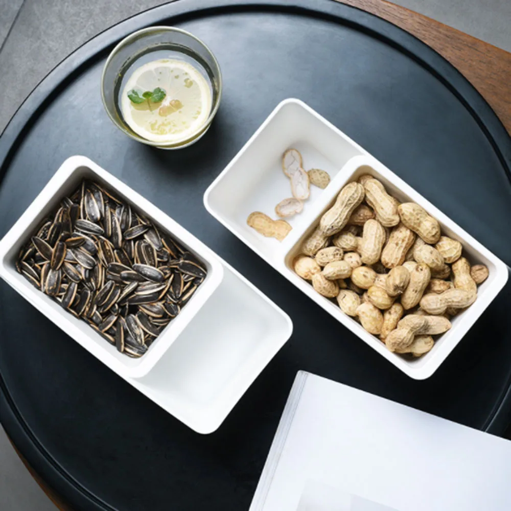 

1PCS Snack Plates Creative Lazy Snack Storage Box Plastic Double Layers Snack Storage Box Fruit Plate Bowl Artifact Plate