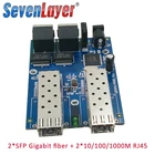 Ethernet-волоконно-оптический 2 порта SFP 2 RJ45 2 UTP 101001000 м, медиаконвертер, гигабитный Ethernet-коммутатор 2 RJ45 UTP PCB плата