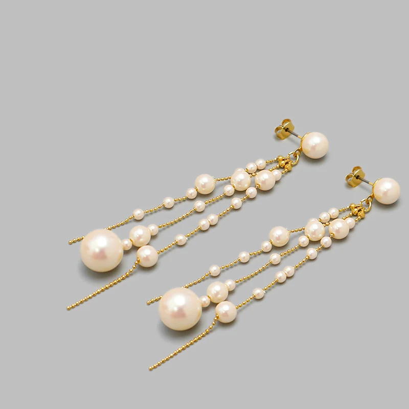 

New female fashion season pearl earrings with Japanese personality