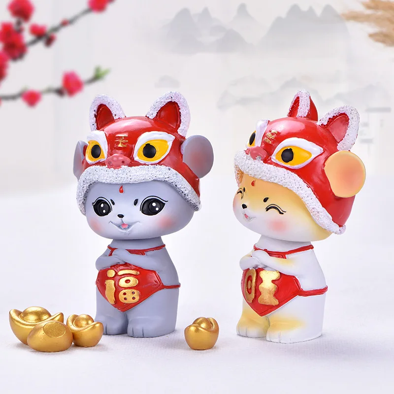 

Chinese Style Mouse Miniature Animals Shaking Head Home Decoration Accessories Micro Landscape Succulents Fairy Garden House