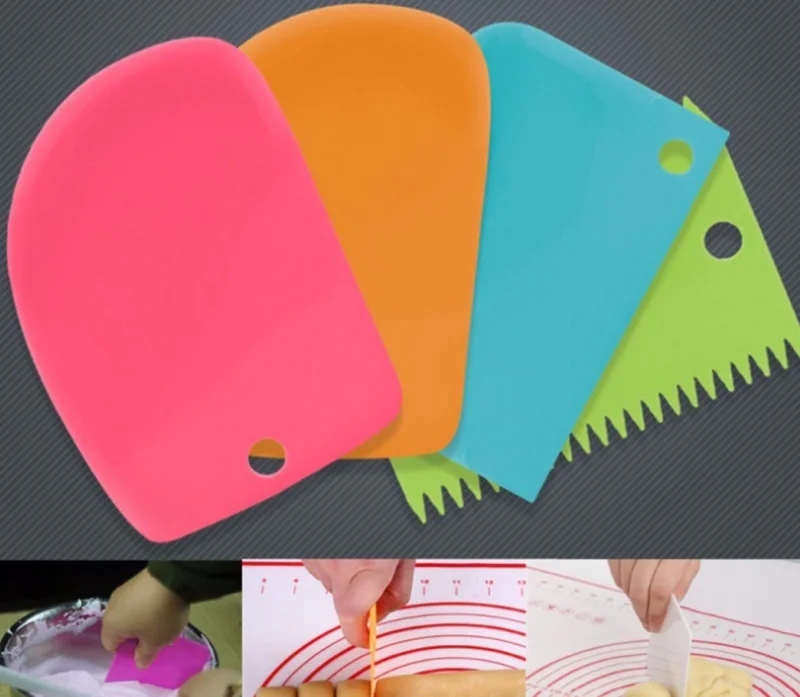 3 шт. формы для выпечки инструменты Пластик миксер теста Ножи глазурь скребок