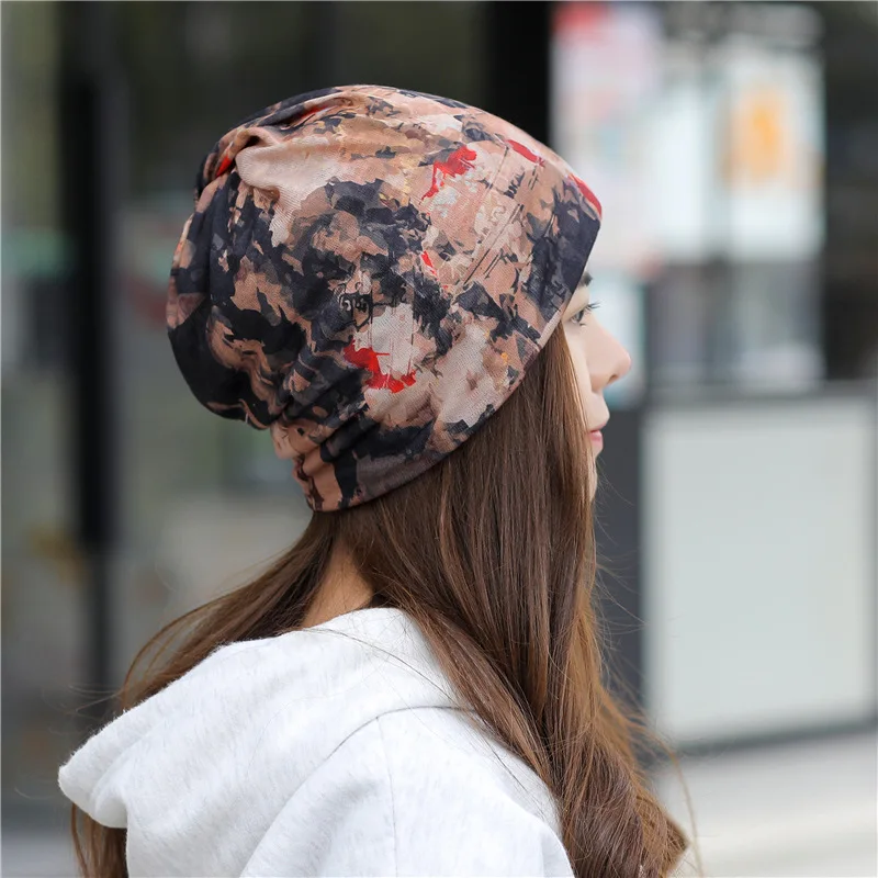 Модные осенне зимние шапки женские повседневные Шапки бини хлопковые Теплые