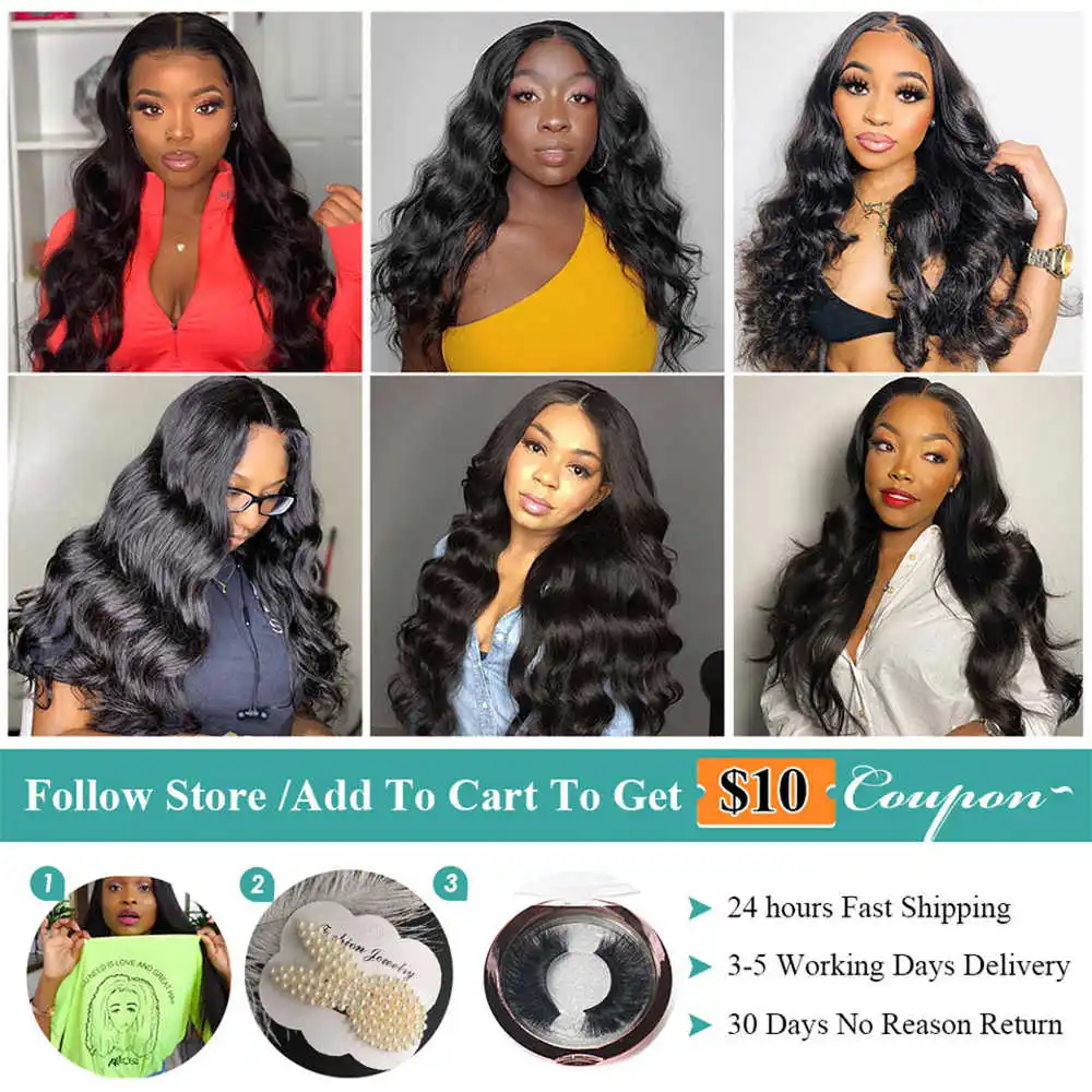 

13x4 Lace Front Human Hair Wigs PrePlucked With Baby Hair 16-30inch Brazilian Body Wave Lace Frontal Wig With Baby Hair Remy Wig