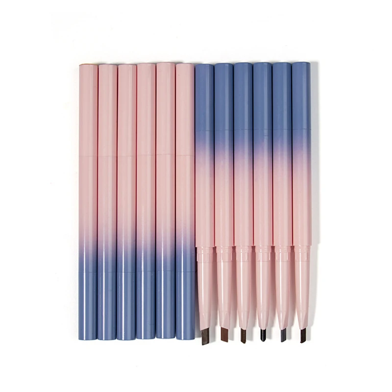 

Private Label Custom Logo Popular Gradient Pink Eye Brow Pen 6 Colors Double Ended Waterproof Long Lasting Eyebrow Pencil