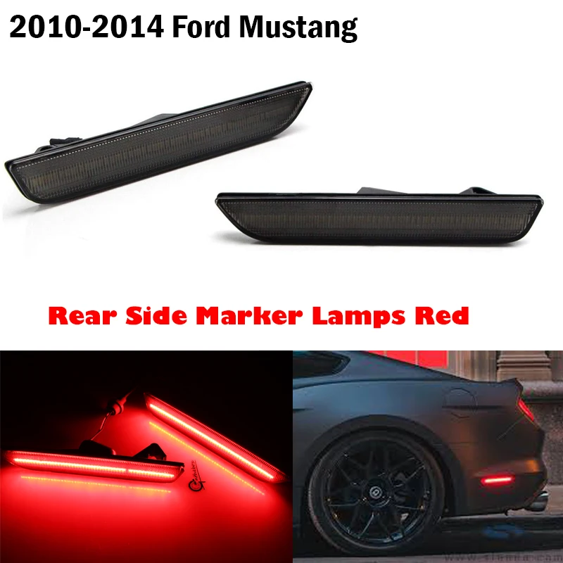 

Автомобильные передние и задние габаритные фонари iJDM Янтарный/Белый Красный для Ford Mustang 2010-2018 гг., передний бампер, светодиодный блеск/боковой габаритный поворотник