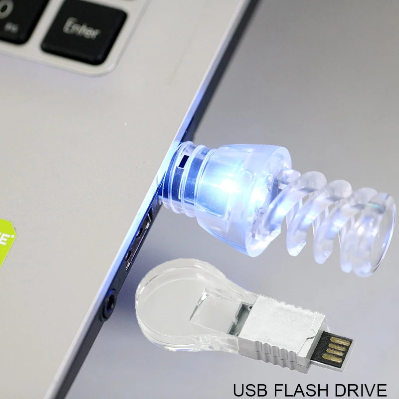 Светильник в форме лампы USB флеш-накопитель светодиодный флеш-накопитель Подарочная флеш-карта 4 ГБ 8 ГБ 16 ГБ 32 ГБ Флешка USB флешка USB 2,0 Флешка USB накопитель