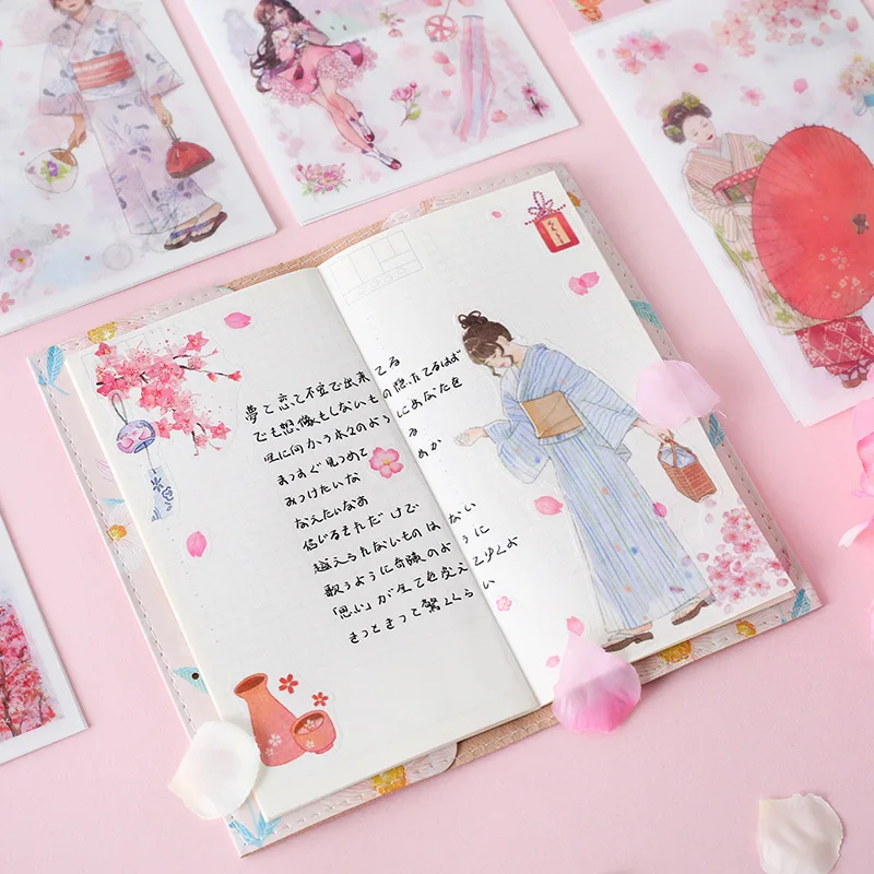 

12 узор розовая Сакура Kawaii милые Стикеры s эстетика для школьников, студентов, стикер для канцелярских товаров Стикеры Memo DIY планировщик ноут...