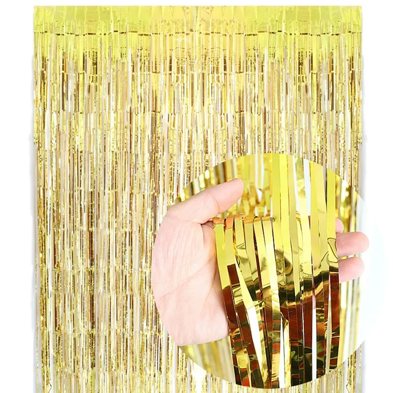 3*1m wedding decoration Background layout blue golden red Rain Silk curtain 1st birthday happy easter party supplies | Дом и сад
