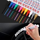Ручка для краски автомобиля, 12 цветов, водостойкая, металлическая, маркер с перманентной краской