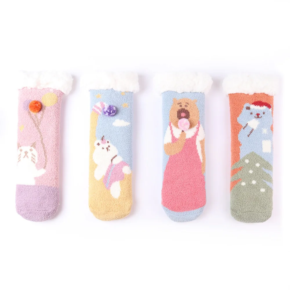 2020 новые осенние и зимние супер толстые носки из овечьей шерсти с мультяшным