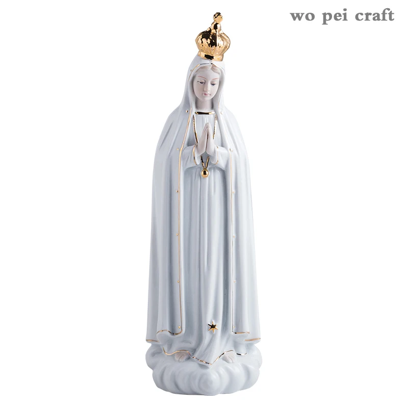 

Rose Fatima Virgin Mary Ceramic Character Sculpture Wedding Gifts Church Christian Catholic Character Statue Home Decoration