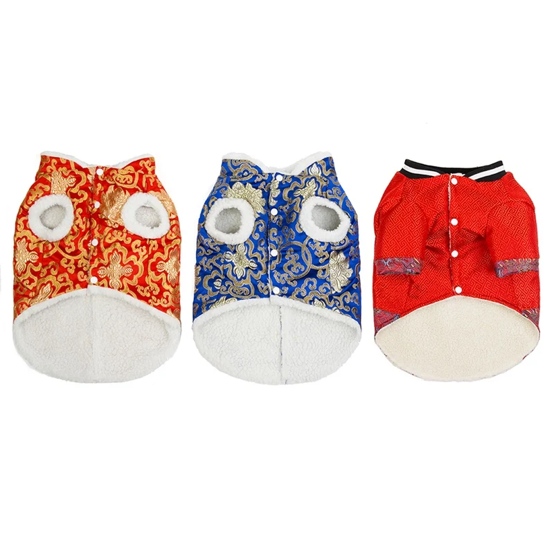 

Pet Dog Clothes For Small Dogs Winter Warm Jacket Coat Classic Tang Clothes Chinese New Year Sweater for Christmas Clothing