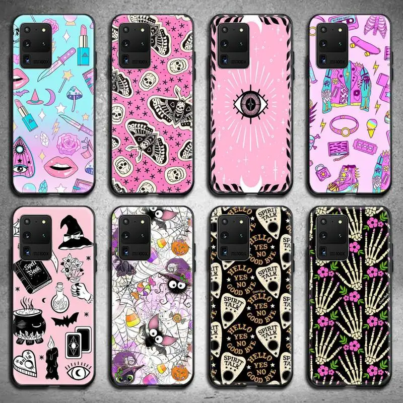 Girly Pastel Witch Goth Ouija Phone Case for Samsung S20 plus Ultra S6 S7 edge S8 S9 plus S10 5G lite 2020