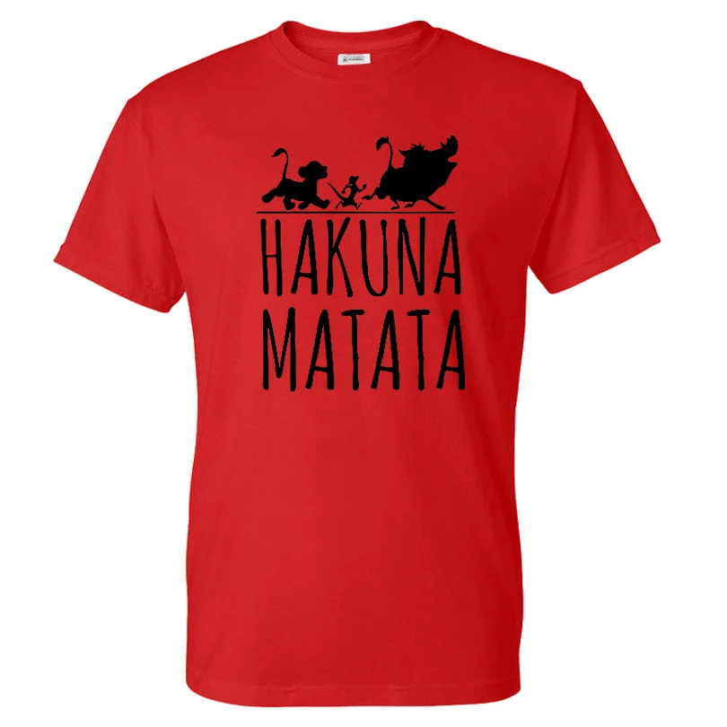 

2020 New Cartoon Movie T-shirt Lion King Men Women Casual Streetwear Hakuna Matata Printed Tshirt Fashion Cotton T shirt Unisex