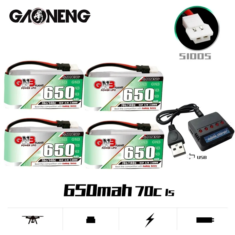 Литий-полимерный аккумулятор Gaoneng GNB 1S 3 7 в 650 мАч макс. 140C с зарядным устройством